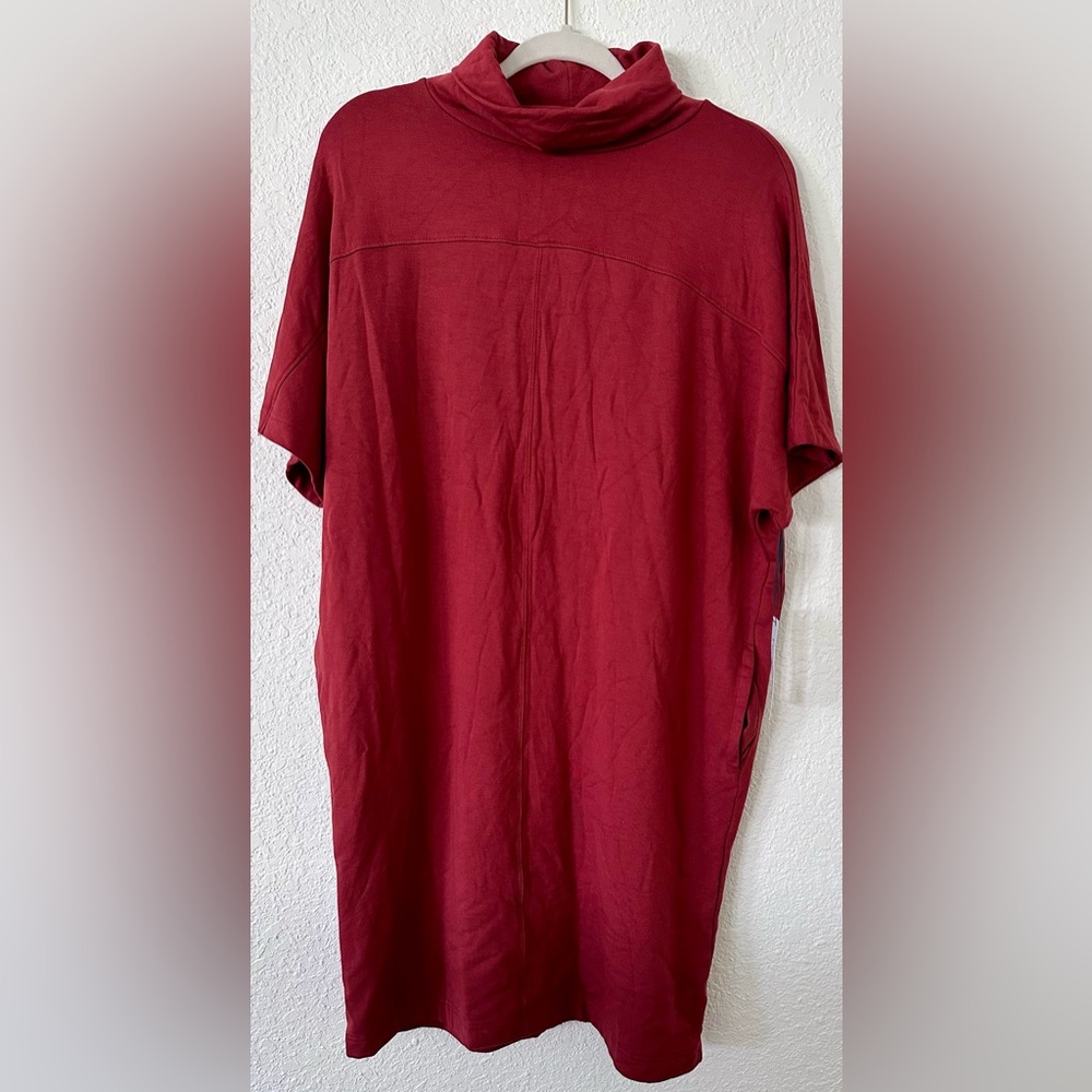 Prologue Women's Fall Dress Rustic Red Turtleneck with pockets size M